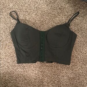 AKIRA Dark Green Bustier Top